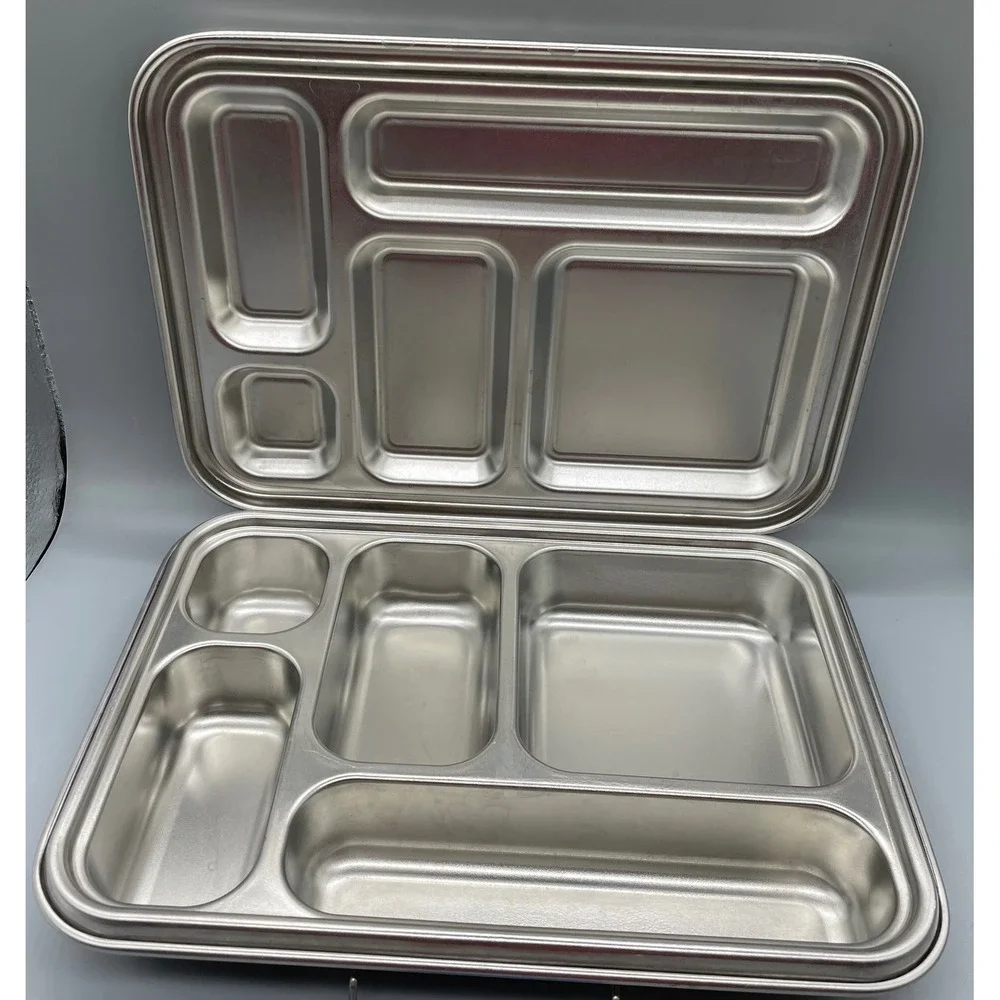 Aohea Stainless Steel Bento Box 5 Compartment Metal Lunch Box Blue lanch